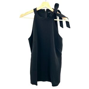 Banana Republic tie shoulder halter top preppy y2k a-line black 6